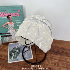 韩系爱心蕾丝包头帽女夏大头围显脸小透气堆堆帽百搭冷帽套头帽子