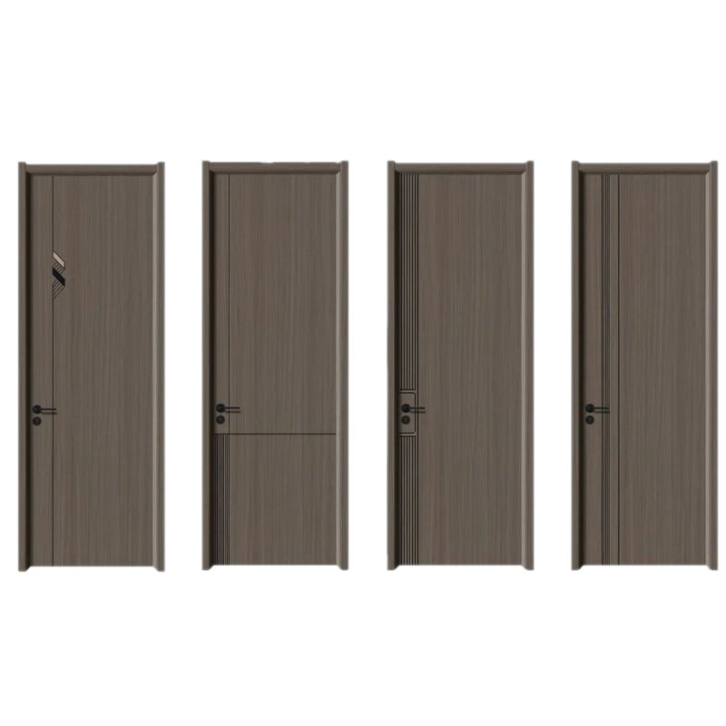 Habitación doméstica dormitorio puerta de madera LVL anti-deformación puerta de fibra de carbono de madera sólida hotel escuela conjunto interior puerta de alquiler