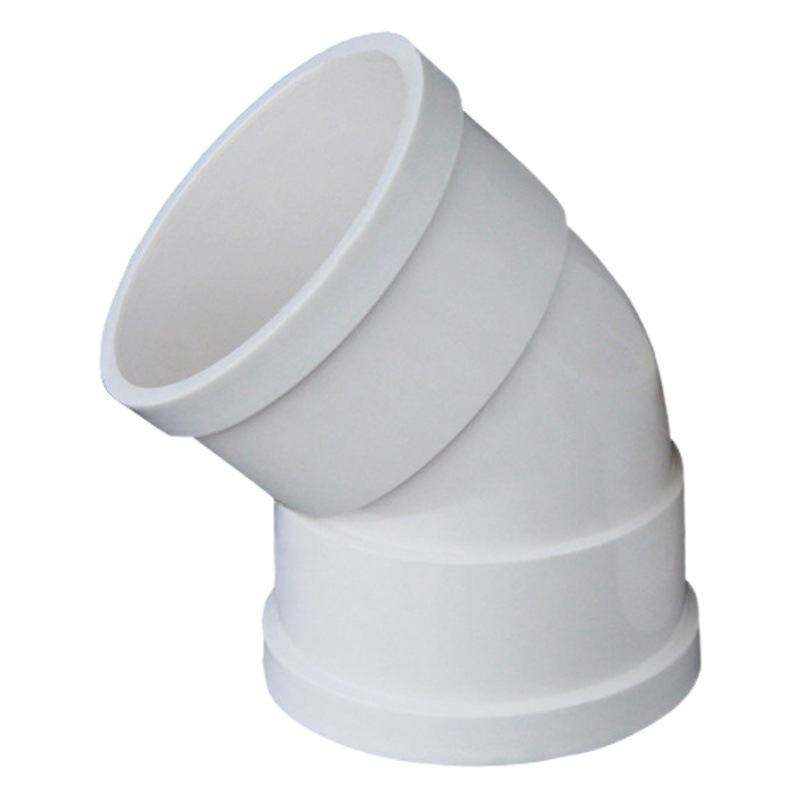 PVC codo de 45 grados curva recta bajante accesorios de drenaje plástico semi-curva pequeña curva accesorios de tubería de drenaje especificación completa