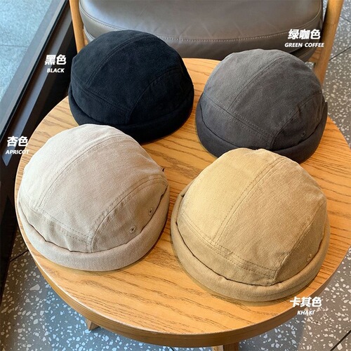 Gourd Rind Hat Japanese Original Harajuku Style Street Trendy Retro Landlord Hat Men Four Seasons Style Elegant Hat Girl Personality Fashion