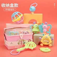 跨境婴儿0-1岁摇铃套装宝宝牙胶手摇铃抓握训练母婴玩具礼盒批发