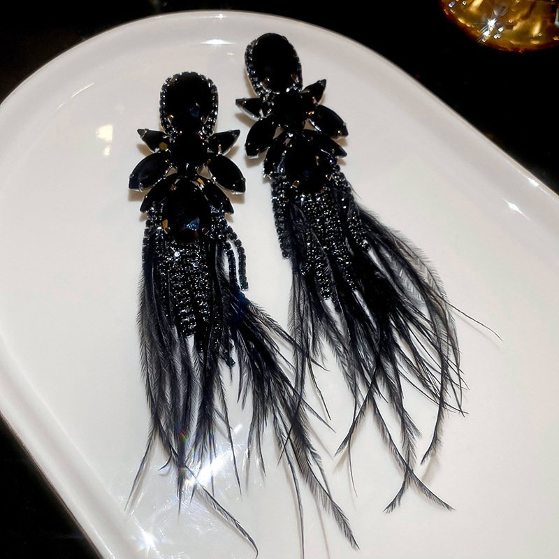 60# silver needle-black-feather