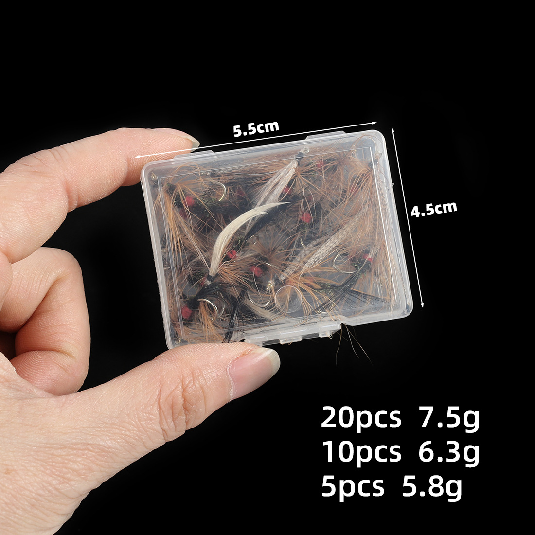 20 piezas de imitación mosca gancho aguja de pelo Luya cebo falso cebo de imitación pluma gancho de pesca artes de pesca