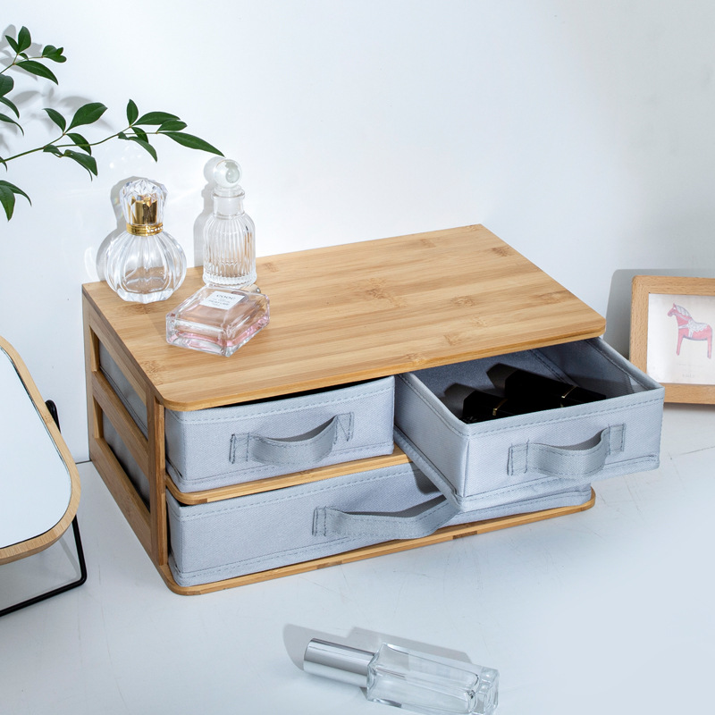 Caja de almacenamiento de escritorio Caja de almacenamiento de escritorio Caja de almacenamiento de madera Herramientas de manicura japonesa Caja de almacenamiento de escritorio Maquillaje