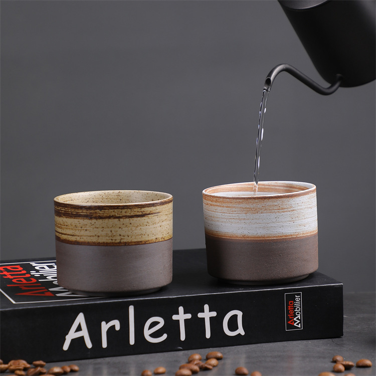 Vintage Minimalist Ceramic Espresso Cup Set For Afternoon Tea_voghion.com