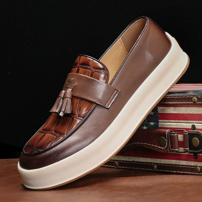 9615 обувь Loafers Кожаная обувь Мужская летняя молодежь в английском стиле