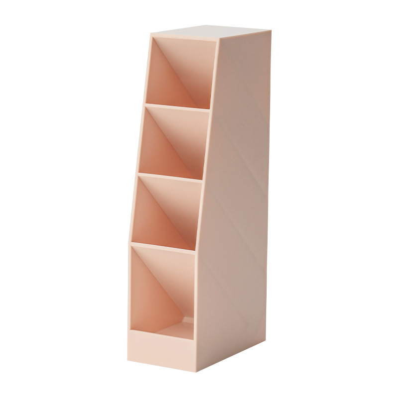 多機能デスクトップ4グリッド収納ボックスオフィス斜め筆立て長方形クリエイティブ斜め挿し式筆立てins高颜値