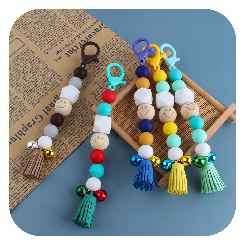 Creativo DIY nueva langosta hebilla borla campana colgante mochila colgante contraste color silicona llavero bolsa colgante