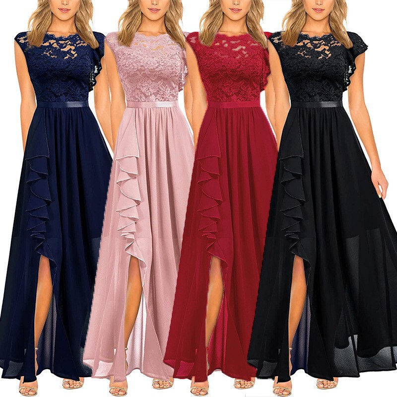 2024 Cross-Border European and American Best-Selling Dress Evening Dress Lace High-Waisted Long Skirt