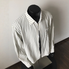 港风chic网红长袖条纹衬衫男士翻领ins潮流青少年休闲打底衬衣潮
