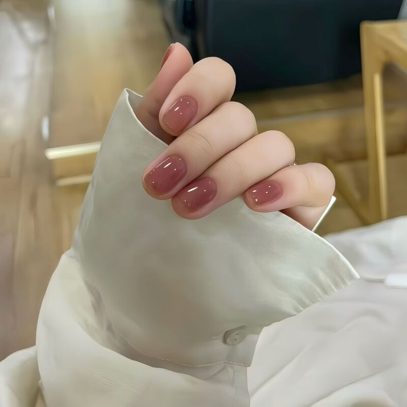 【Plum Tea】High-Quality Handmade Japanese-Style Orange-Pomelo Color Press-On Nails, Nail Stickers That Enhance Complexion, Handmade 【Plum Tea】High-Quality Handmade Japanese-Style Orange-Pomelo Color Press-On Nails, Nail Stickers That Enhance Complexion, Handmade
