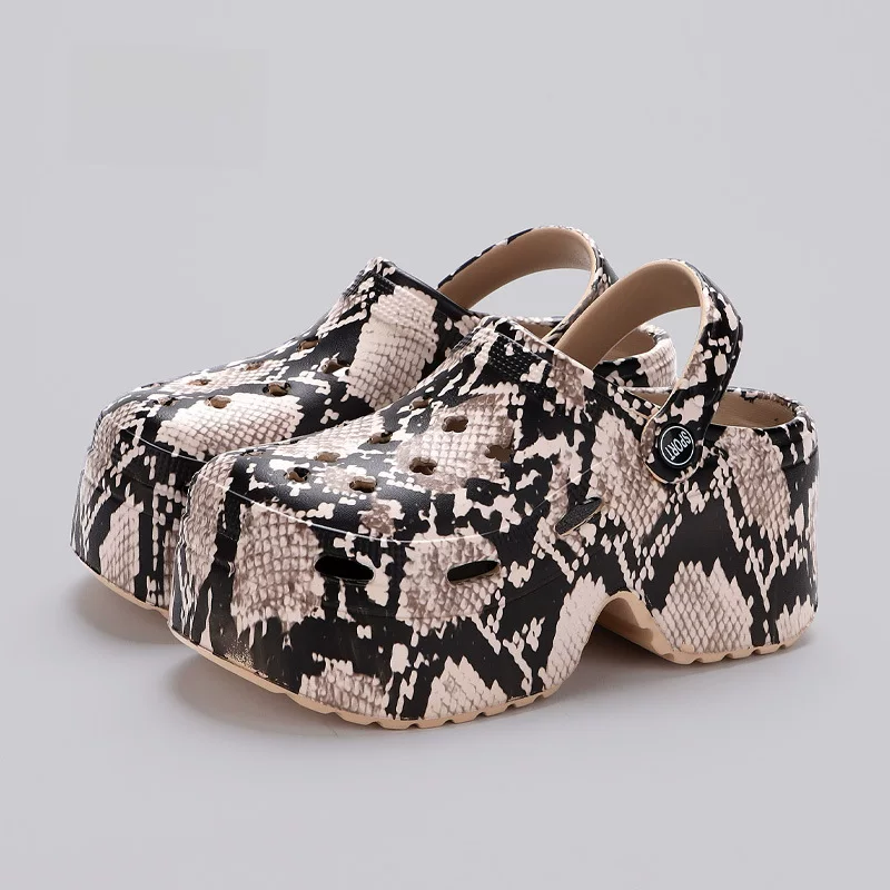 Thick-Soled Clogs 9 cm Platform, Women’s Spring–Summer Hollow-Toe Beach Casual Sandals