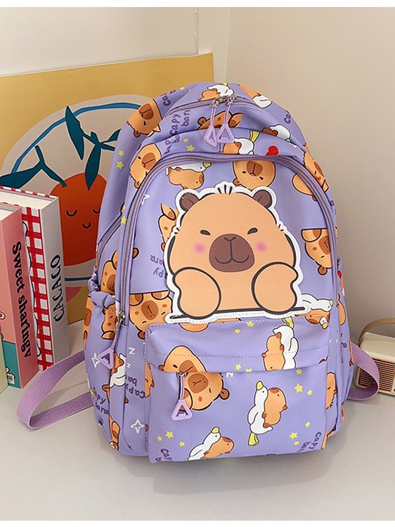 Liebre mochila de impresión universal, mochila resistente a la suciedad, moda para hombres y mujeres, mochila de tendencia ligera de gran capacidad.