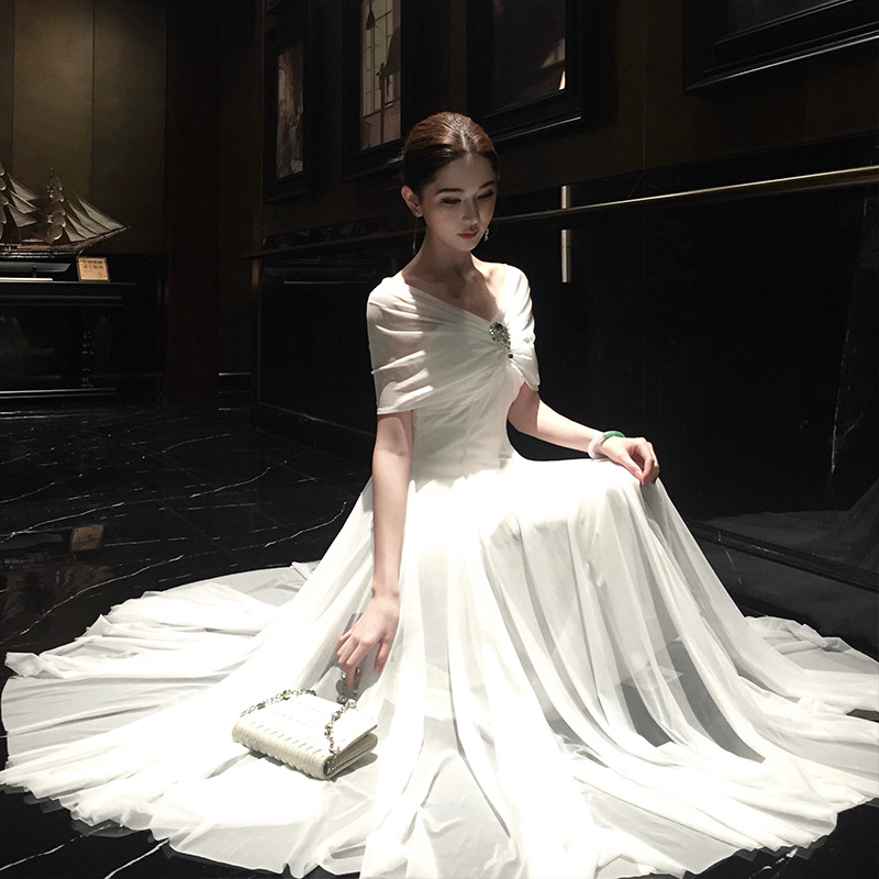 One-Piece Multi-Wear Summer Dress White Moonlight Tube Top Mesh Long Dress