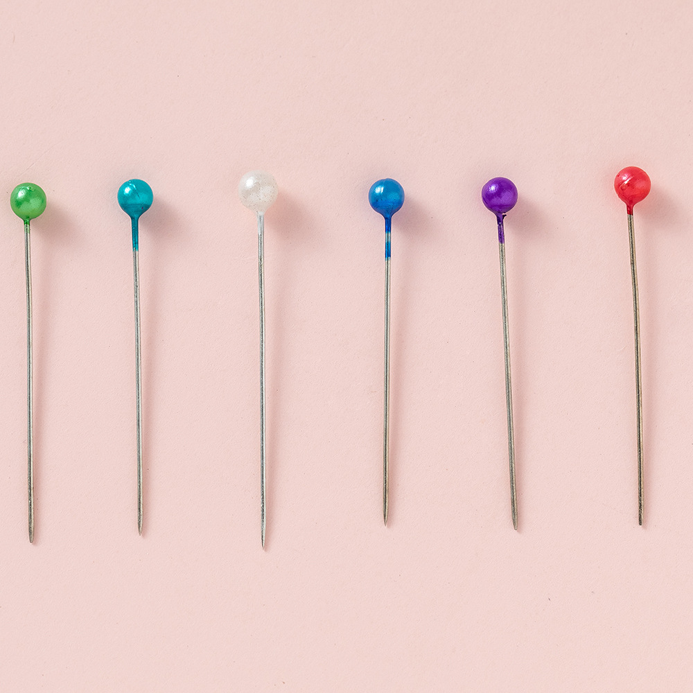 100 piezas de joyería fija aguja nacarado decorativo color en caja aguja de cuentas en forma especial pin hecho a mano DIY posicionamiento de corte