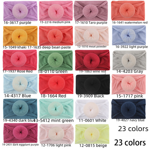New Baby Headband 23 Colors Nylon Wide Children Hair Accessory Soft Round Nylon Socks Wide Hair Band Head Scarf