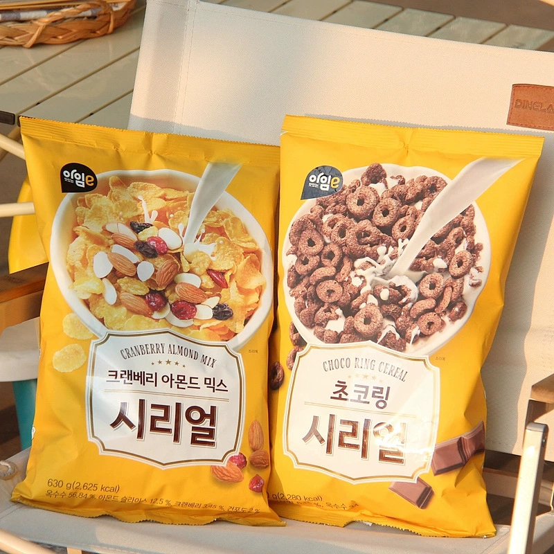 Южная Корея импортировала Amui Клюква Миндаль Смешанные кукурузные хлопья Шоколадные хлопья Круг Завтрак Орех Хлопья