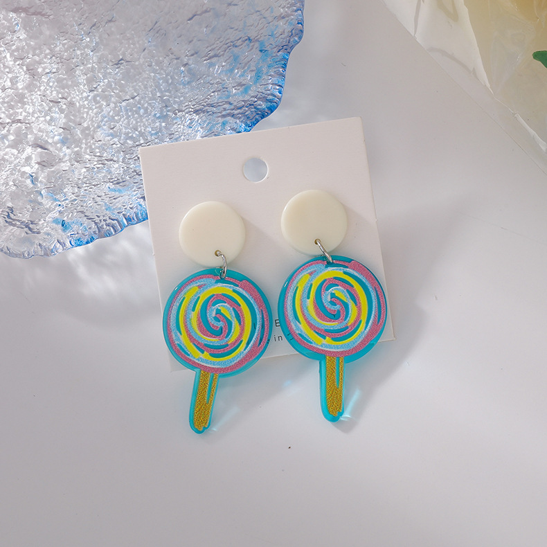 Korean Hand-painted Acrylic Stick Candy Color Earring display picture 11