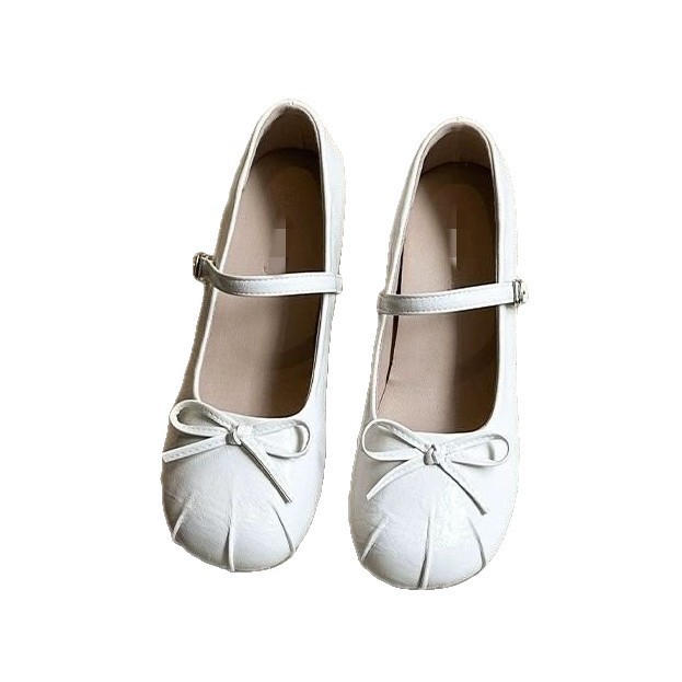 Ballet francés Marie Jean zapatos de mujer 2026 nuevo verano interior con una falda zapatos de cuero suaves zapatos de mujer