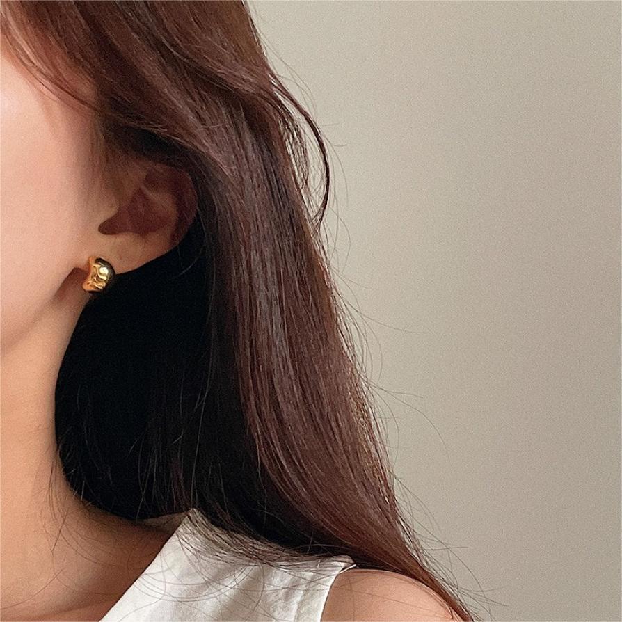 13g Weight Earrings Classification 1 Pair 925 Sterling Silver C Shape Earrings