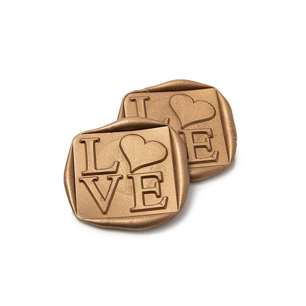 Square wax label (love)-bronze
