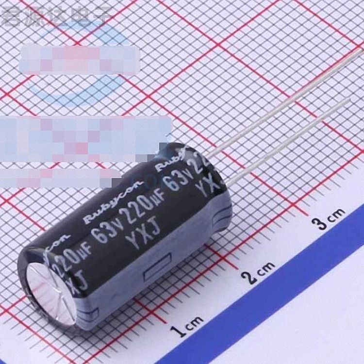 63YXJ220M10X20描述220uF 63V电解电容器