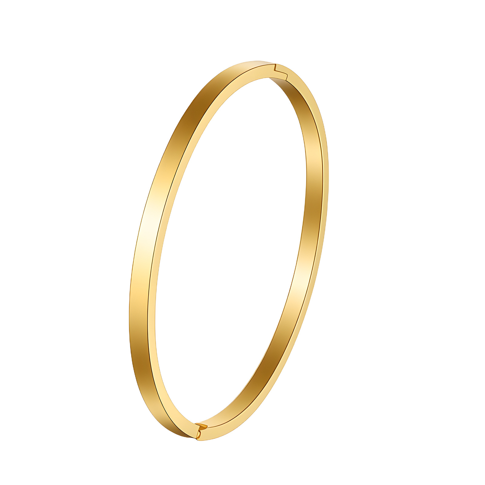Transfronterizo europeo y americano simple brillante hebilla pulsera estilo frío 4mm6mm ancho chapado en oro pareja pulsera de acero inoxidable pulsera