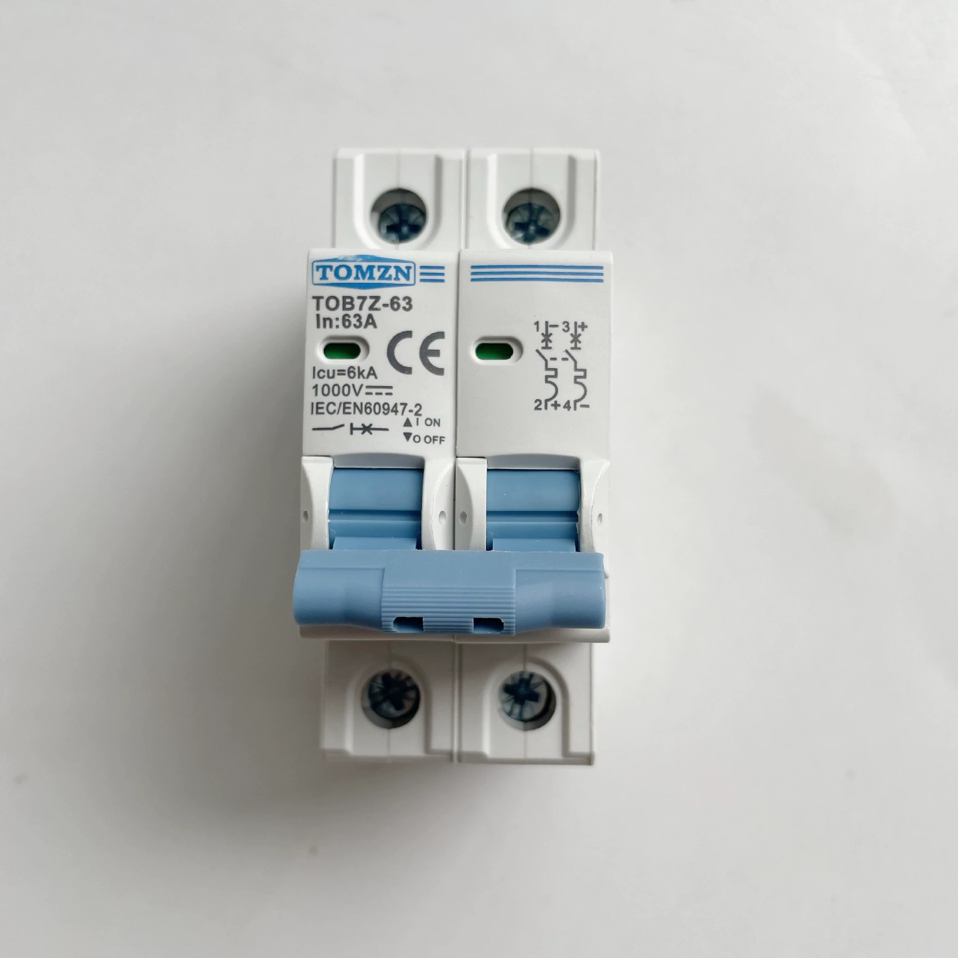 Фотоэлектрический малый автоматический выключатель постоянного тока TOMZN DC1000V 2P 63A воздушный выключатель такой же, как положительный MCB