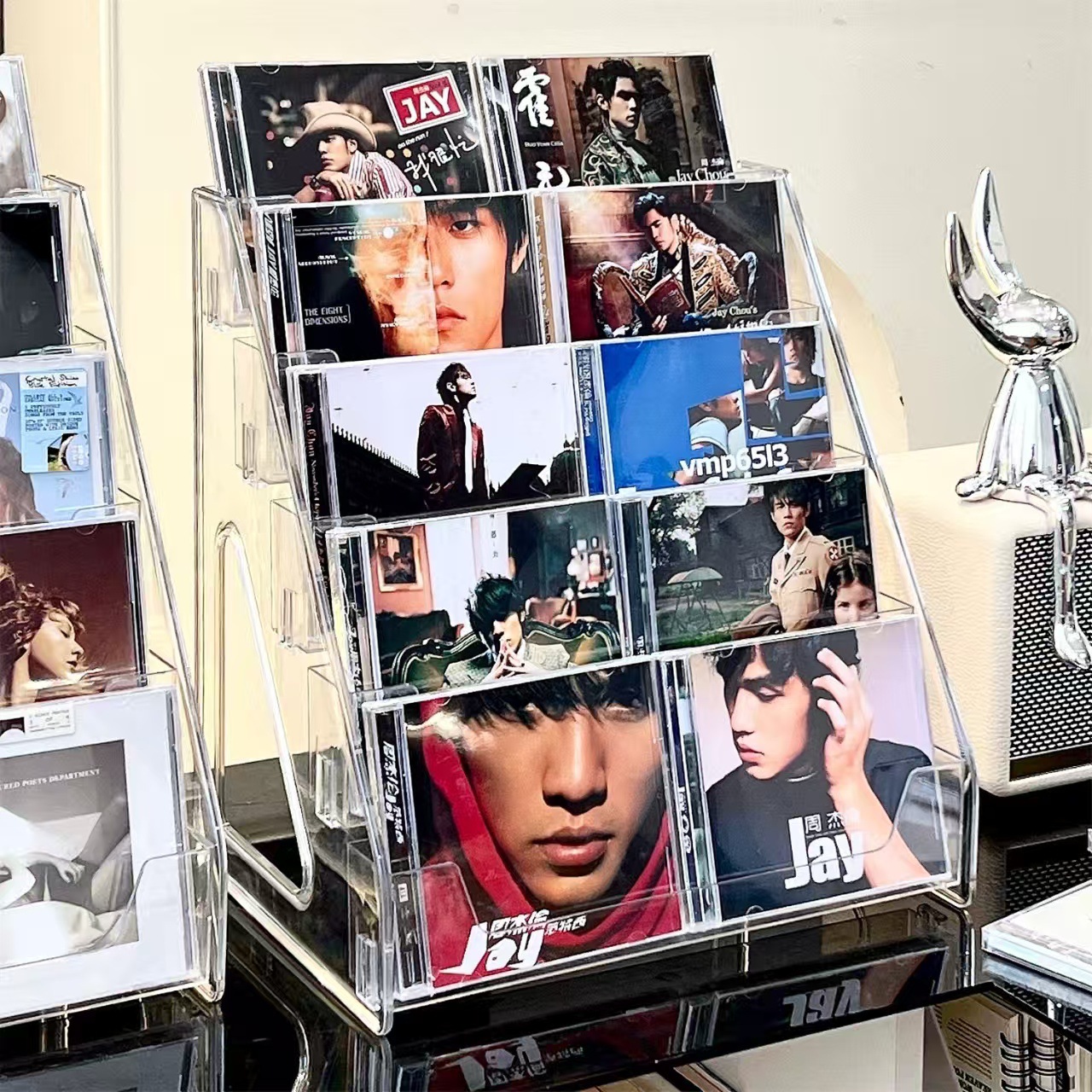 Cd Rack Acrylic Ladder Display Rack Optical Disc Tape Disc Collection Display Rack Album Storage Box