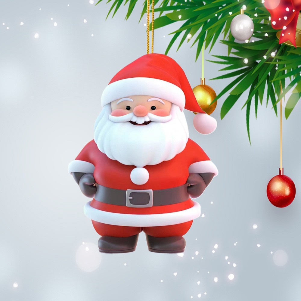 2025 Navidad transfronteriza nueva serie de Papá Noel colgante acrílico plano decoración creativa del árbol de Navidad