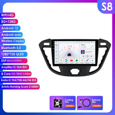 13-21 Ford TRANSIT CUSTOM: DVD Navigation - 8128g-wifi4g-lte-version-7862-carplay-eight-core-9-inch-for-13-21-ford-transit-custom
