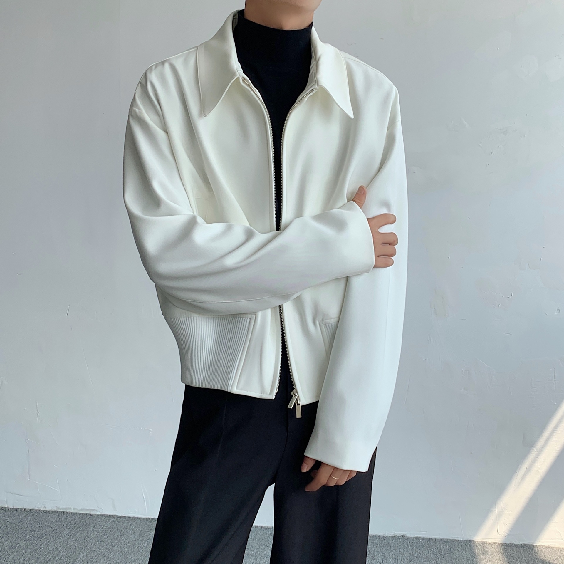 Veste cleanfit tendance et haut de gamme pour homme au printemps et en automne, nouvelle veste exécutive, cardigan court, maillot de baseball zippé_voghion.com