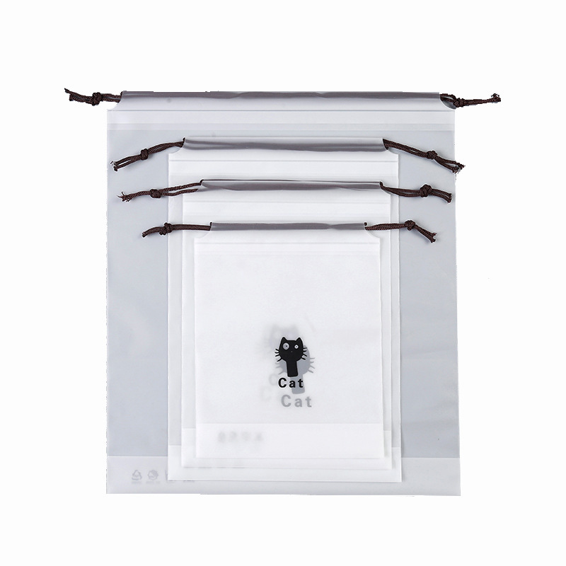 Bolso de lazo con cordón de gato negro pequeño bolsa de almacenamiento de zapatos bolsa de embalaje de ropa bolsa de viaje bolsa de embalaje portátil ventas directas de fábrica