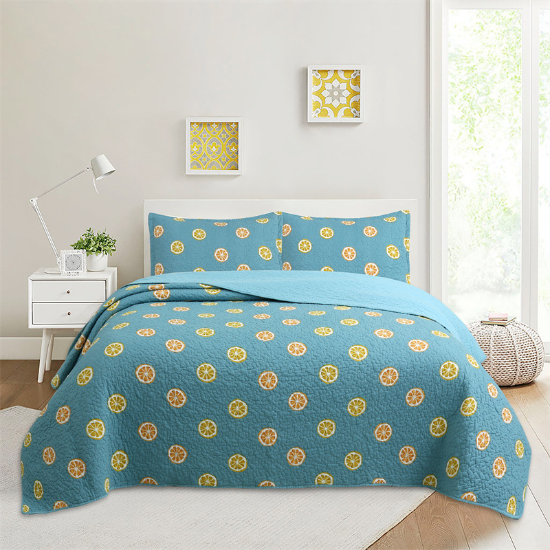 Quilted Bedding Set - Pure Cotton Embroidered Summer Quilt_voghion.com