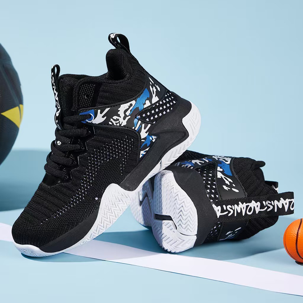 篮球鞋男春夏款新款防滑耐磨高帮球鞋学生网面儿童运动鞋