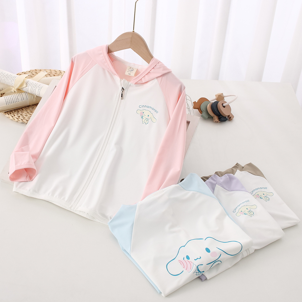 Children's sun protection clothing with hood, quick dry travel windbreaker for eyelids, jacket, Korean style 2