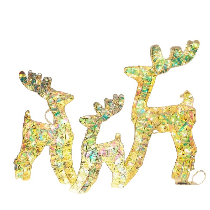 Navidad brillante ilusión decoración de alce árbol de Navidad muñeco de nieve colorido boda centro comercial decoración de la escena del hotel