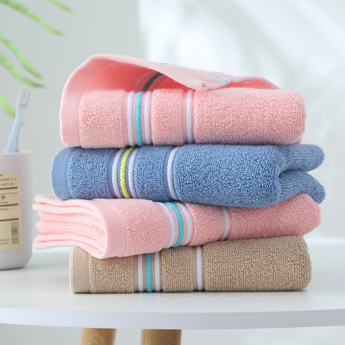 Pure Cotton Towel Manufacturer Wholesale 32-ply 105g Thick Plain Color Soft Absorbent 35*75cm Face Towel Embroidered Logo