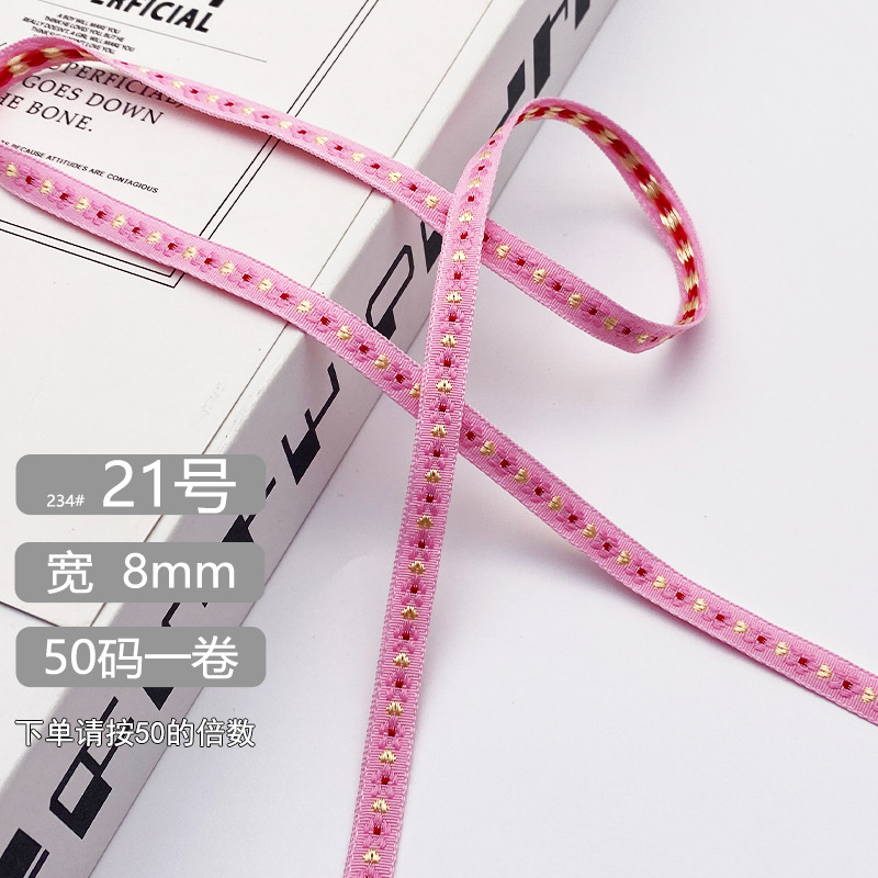 Chuanzhou ropa accesorios de encaje de poliéster jacquard banda 8MM flores decoración universal borde de zapatos accesorios gorra