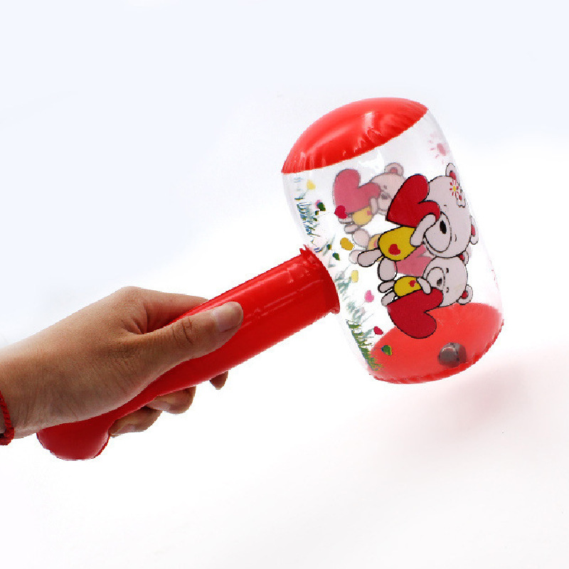 Cartoon Animal Air Hammer Stick Children's Inflatable Toy Small Hammer with Bell Hammer Baby Balloon Floor Push Hot Sale