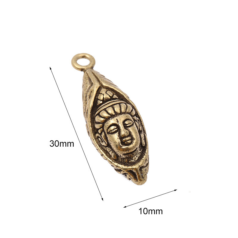 新しい仏像装飾品真鍮レトロホーム風水キーホルダーポータブル仏銅像工芸品ペンダント卸売|undefined