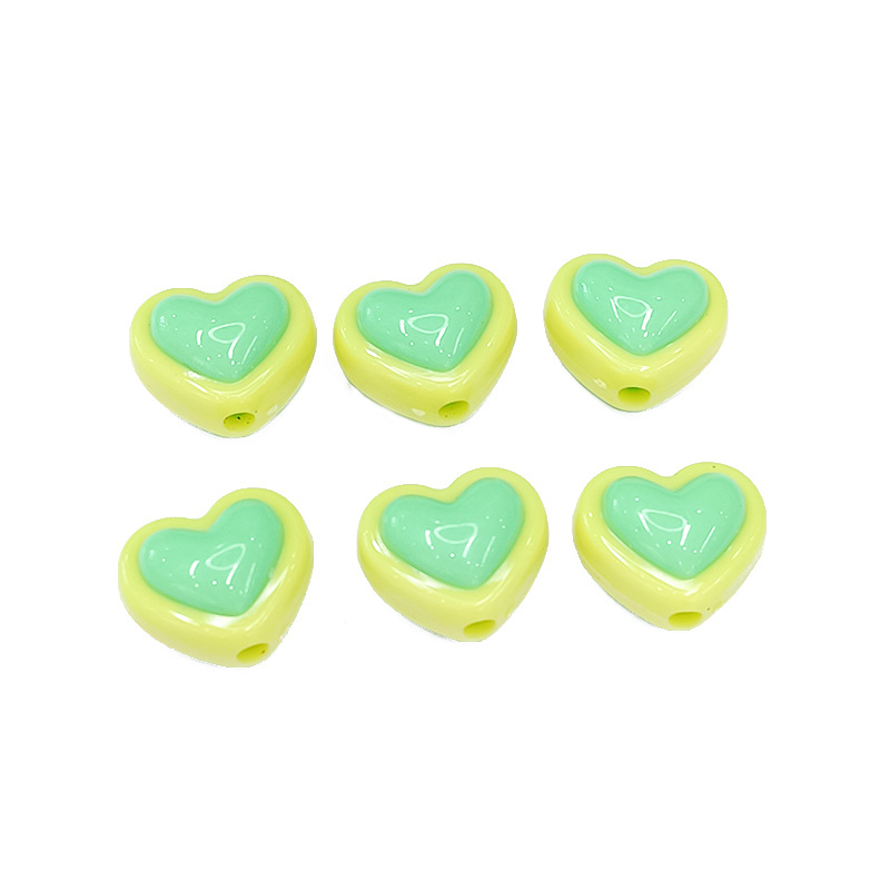 Cuentas sueltas de empalme amor de 16x18mm, color sólido, para perforación DIY, accesorios para pulseras, collares, cadenas de teléfono móvil y cabello.
