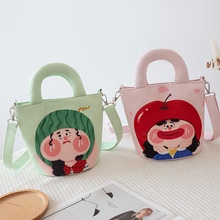 工厂原创新款斜挎包女水桶包韩版小清新小众可爱学生手拎小布包