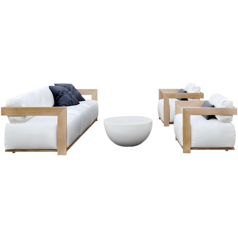 Al Aire Libre sofá teca Villa ratán sofá Hotel Patio jardín sofá de madera maciza diseñador modelo muebles de la habitación