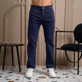 jeans 跨境牛仔裤男弹力冬季加绒阔腿长裤子宽松直筒Джинсы
