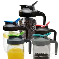 64OZ Мейсон банка с шкалой 32OZ Мейсон набор бутылок холодный чайник стеклянный горшок ручка крышка чашка фильтра для кофе