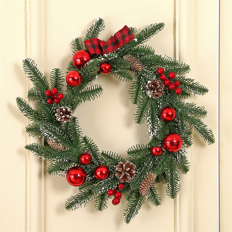 Decoraciones navideñas transfronterizas PE guirnalda de Navidad simulación ratán árbol de Navidad diseño de ventana puerta colgante de pared diseño