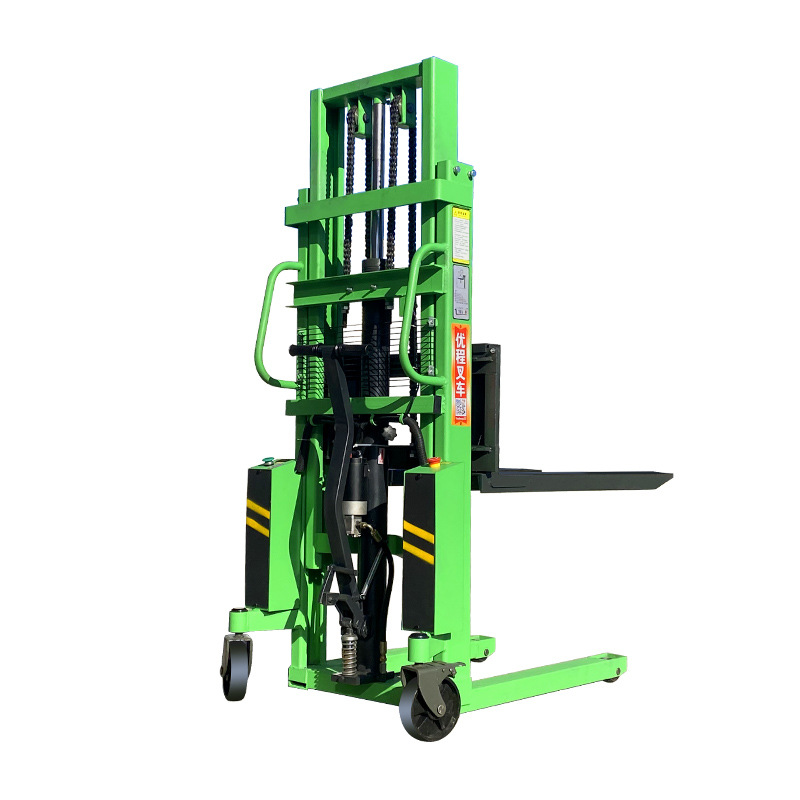 Youcheng 1 tonelada semieeléctrica antorcha de mano de doble propósito elevación hidráulica elevación carretilla elevación camión de carga y descarga camión de paleta