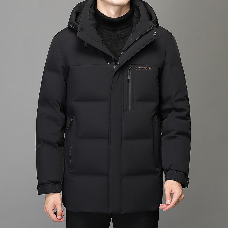 Dad down Jacket Men's 2024 Winter New Thickened Warm Middle-Aged and Elderly Winter Jacket Mid-Length Winter Jacket
