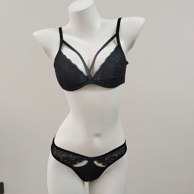 Special Clearance Lace Mesh Underwire Bra and Panties Sexy Low-Waist Hollow Bra and Panties Set for Women Pure Desire Thin